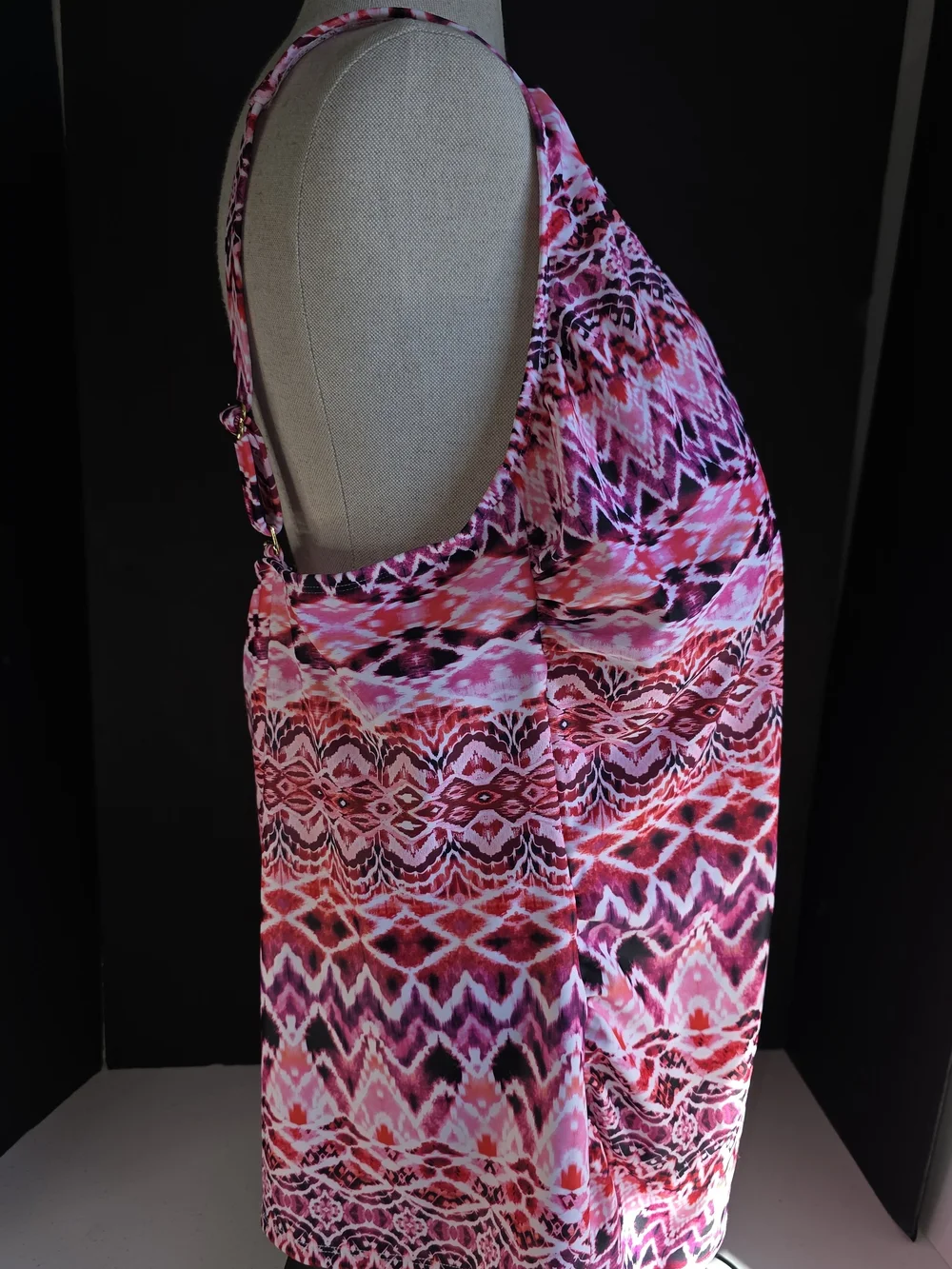 Sonnet Shores Floral Groove V-Neck Pink Geometric Swim Tank Top Tankini 24W